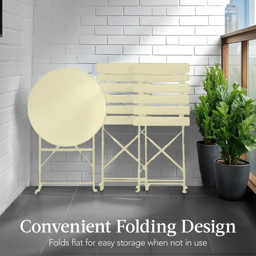 Best Choice Products 3-Piece Small Bistro Set, Folding Patio Furniture Set of 2 Chairs and Table - Black