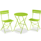 Best Choice Products 3-Piece Small Bistro Set, Folding Patio Furniture Set of 2 Chairs and Table - Black
