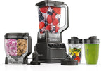 Ninja Blender, Mega Kitchen System, 1500W, 4 Functions for Smoothies, Processing, Dough, Drinks & More, with 72 Blender Pitcher, 64 Processor Bowl, 2 Nutri Cups + Lids, Black, BL770