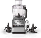 Restored Ninja BN600 Professional Plus Food Processor, 850 Watts, 3 Functions for Chopping, Slicing & Dough with 9-Cup Processor Bowl, 3 Blades, Food Chute & Pusher, Silver (Refurbished)