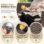 Homall 4 Pieces Outdoor Patio Furniture Sets Rattan Chair Wicker Set, Outdoor Indoor Use Backyard Porch Garden Poolside Balcony Furniture Sets Clearance (Brown and Beige)