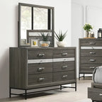 Contemporary Grey 6-Piece Platform Bedroom Set by Furniture of America - Heinisk Collection