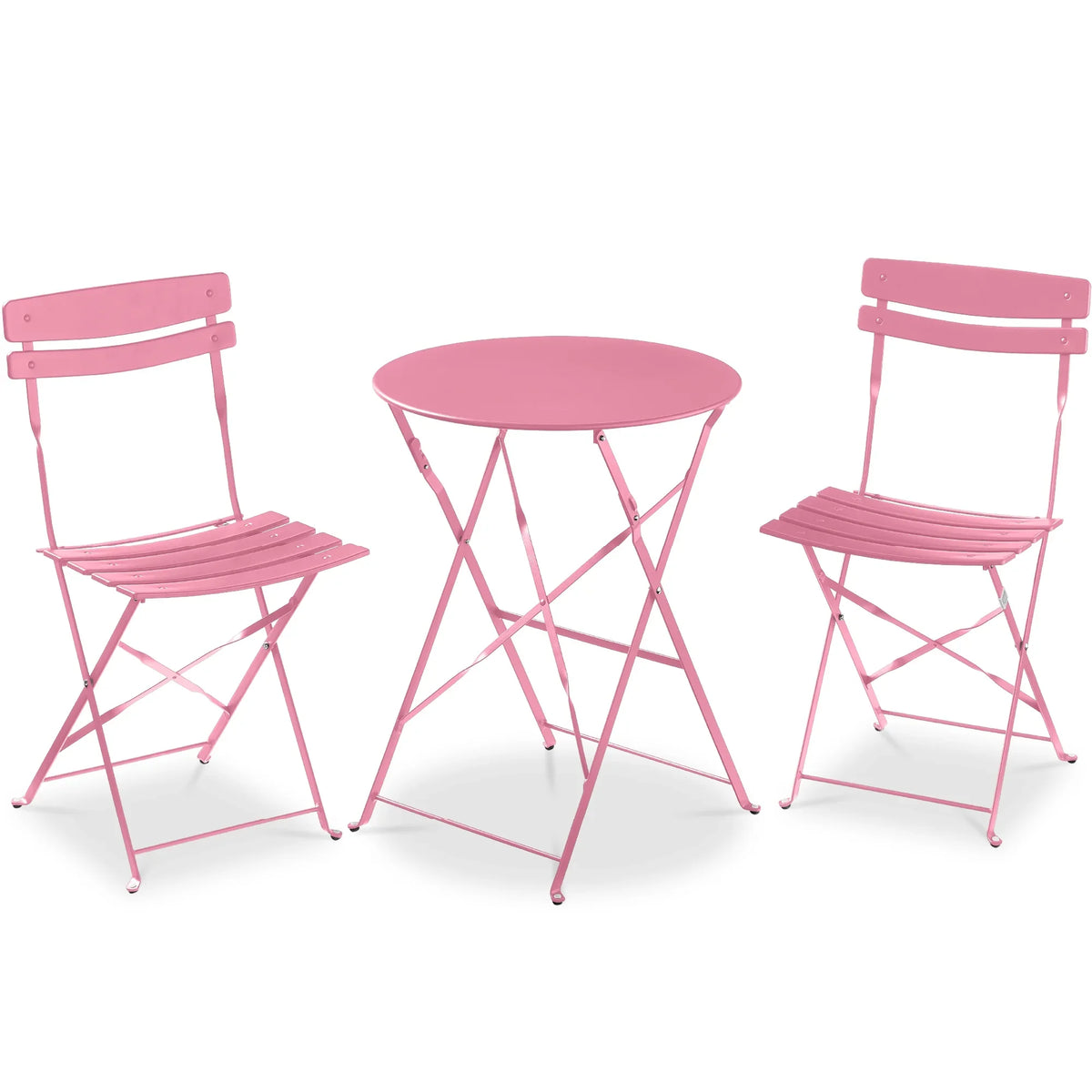 Best Choice Products 3-Piece Small Bistro Set, Folding Patio Furniture Set of 2 Chairs and Table - Black