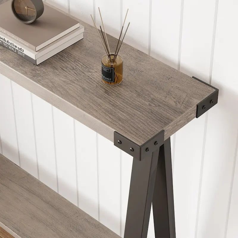 2-Tier Entryway Sofa Table with Storage Shelf