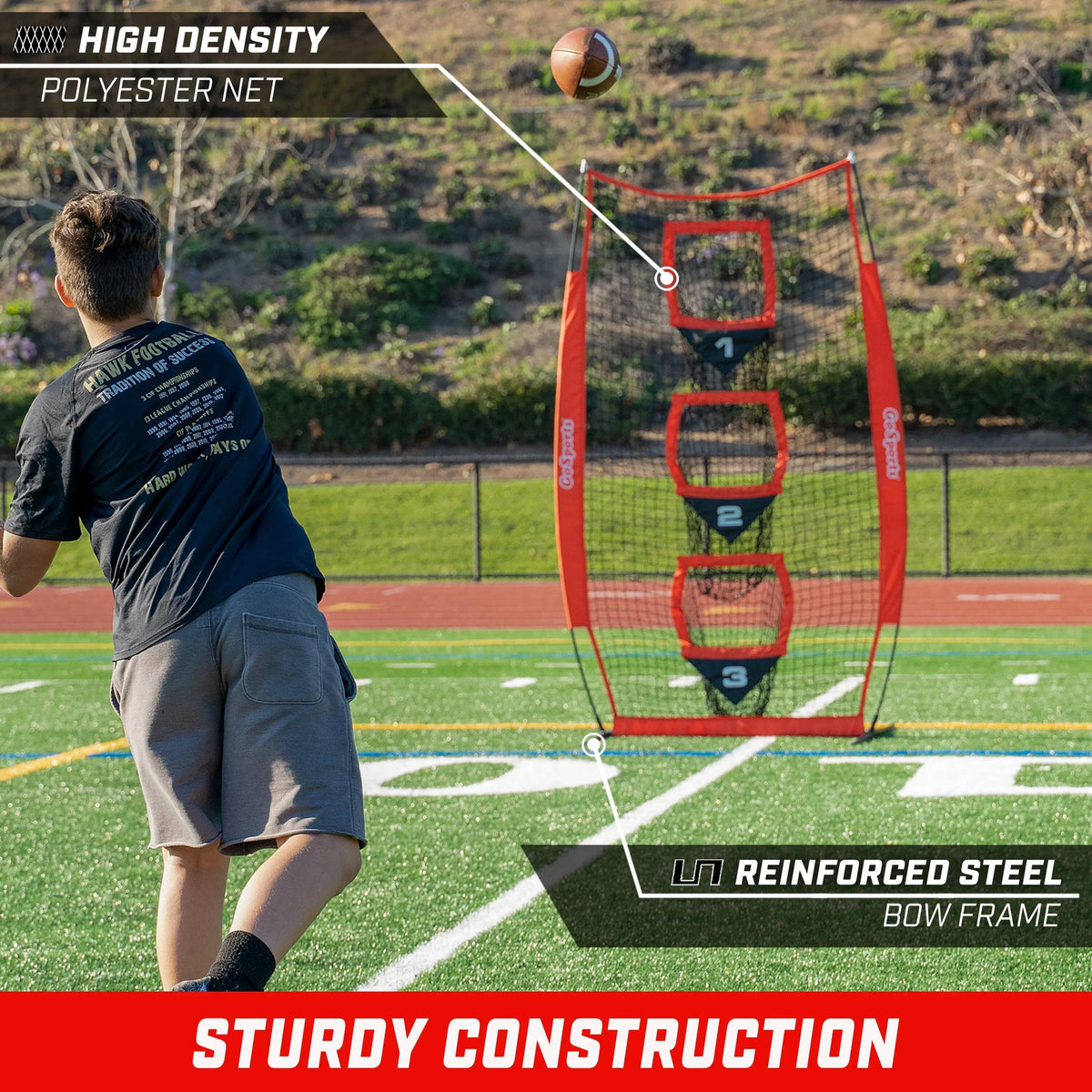 8' x 4' QB Training Throwing Net with Carry Case