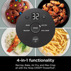 Ninja Crispi 4-in-1 Portable Glass Air Fryer Cooking System, 1500W, 4QT & 6-Cup TempWare Glass Containers with Storage Lids, Microwave, Freezer & Dishwasher Safe