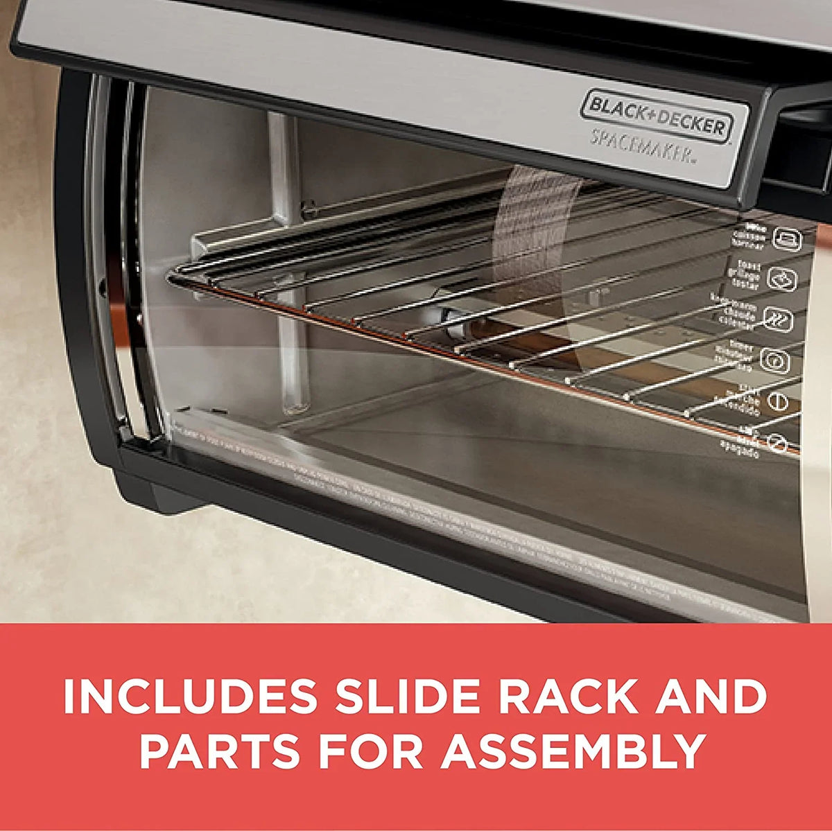 2025 Spacemaker Under-Counter Toaster Oven, Black/Stainless Steel, TROS1000D