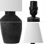 JONATHAN Y Xander 19.5" Minimalist Scandinavian Concrete Effect Resin/Iron Ginger Jar LED Table Lamp, Matte Black (Set of 2), JYL5605A - SET2