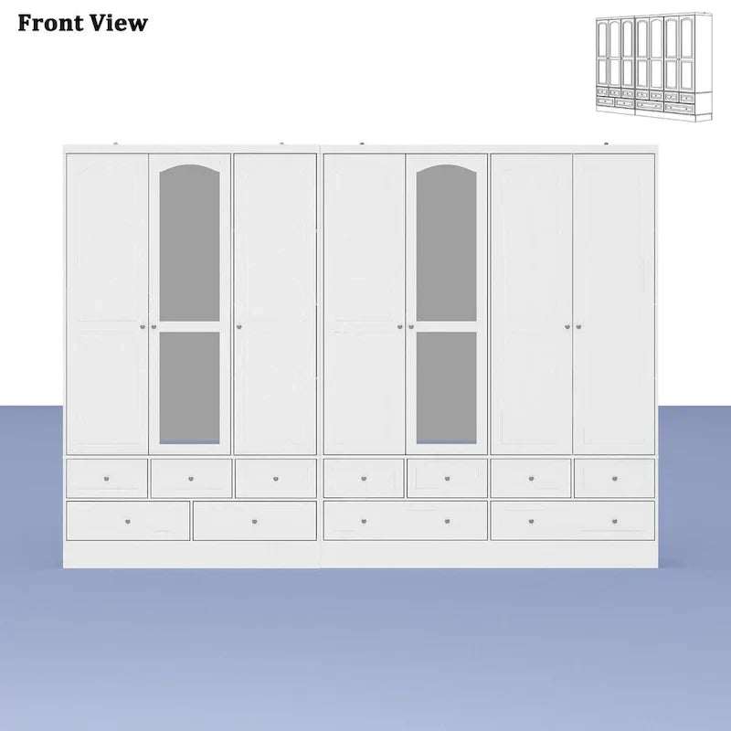 78.7H Combo Twin Wardrobe Set: Stylish and Functional Armoires for Your Closet