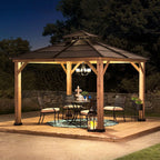 10 ft. x 10 ft. Cedar Framed Gazebo with Steel 2-Tier Hip Roof Hardtop