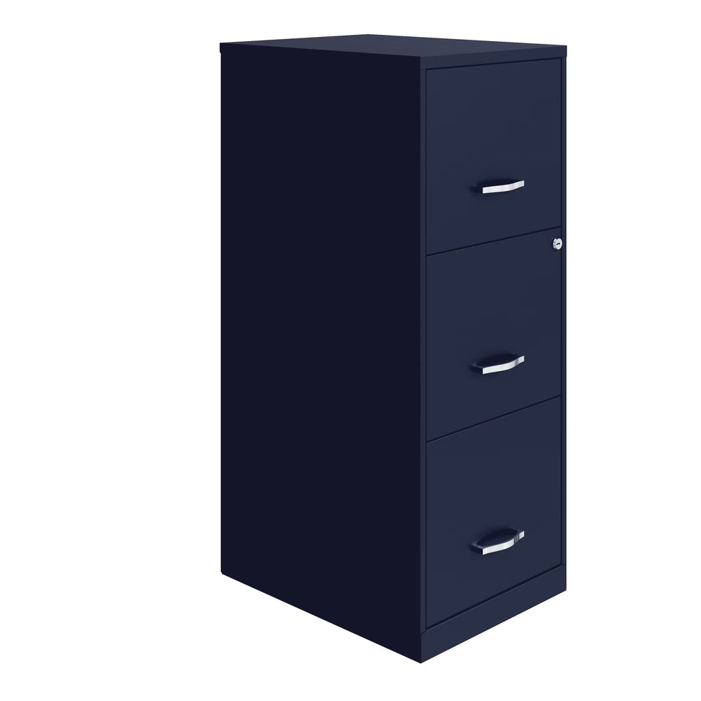Space Solutions 18" Deep 3 Drawer Smart Letter Width Vertical File Cabinet, Navy