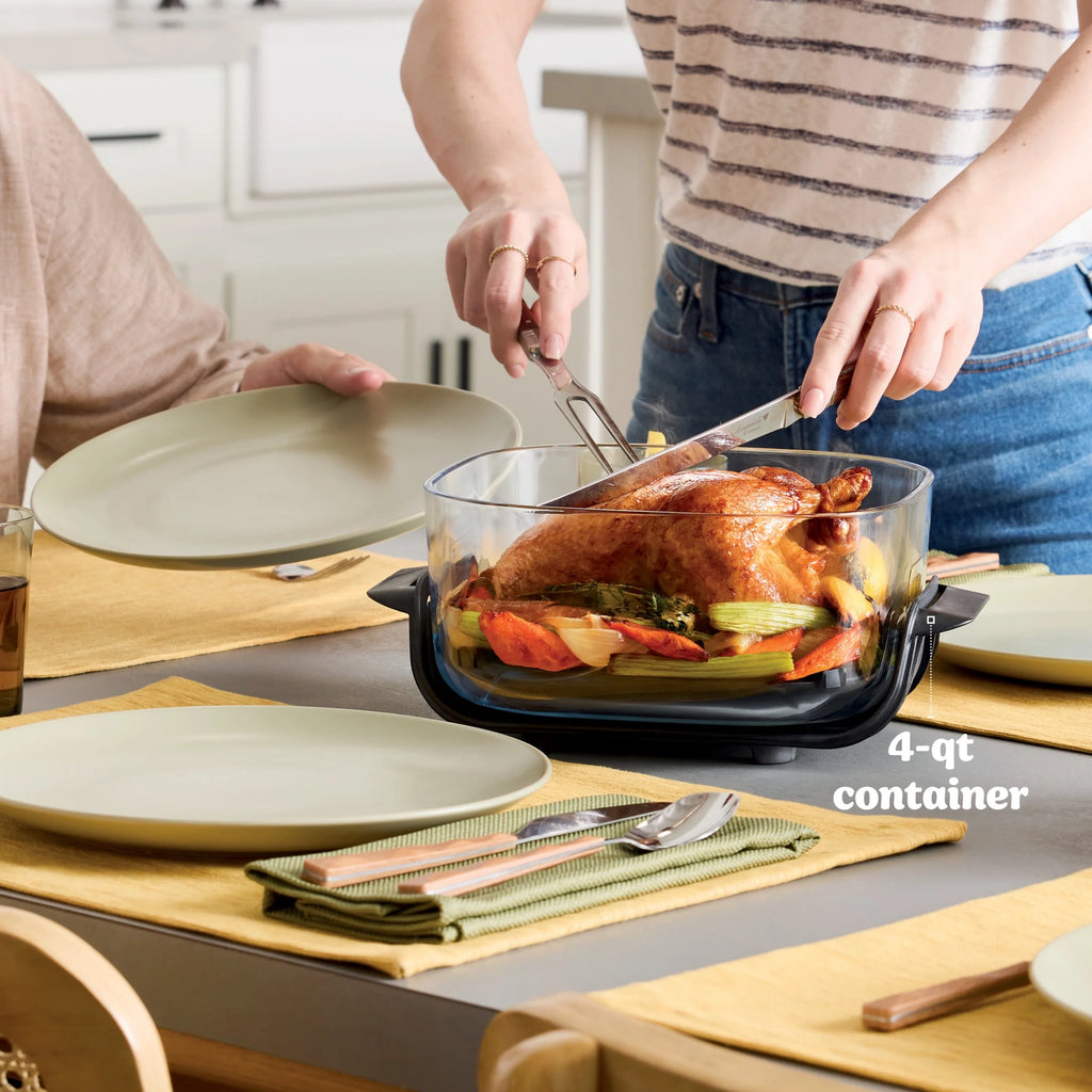 Ninja Crispi 4 - in - 1 Portable Glass Air Fryer Cooking System, 4 - Qt & 6 - Cup Containers, Cyberspace