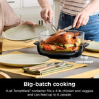 Ninja Crispi 4 - in - 1 Portable Glass Air Fryer Cooking System, 4 - Qt & 6 - Cup Containers, Cyberspace