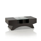 Angelic Contemporary Storage Coffee Table with Glass Insert by Furniture of America