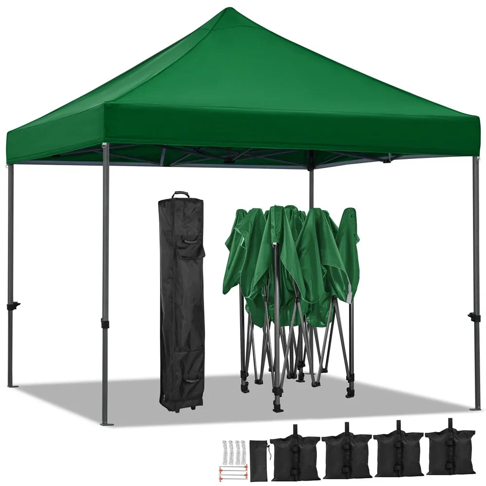 Alden Design Adjustable 10' x 10' Commercial Pop-up Canopy with Wheeled Carry Bag, Blue