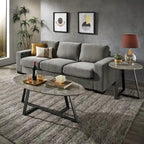iNSPIRE Q Modern Jurmala Glossy Sintered Stone Tables with Grey Metal Base