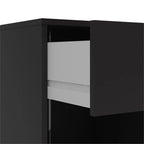 Pemberly Row 3PC Engineered Wood Dresser and Nightstands Bedroom Set in Black