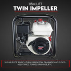 Fire Fighting Petrol Water Pump GP200 TWIN IMPELLER WITH A HONDA ENGINE