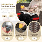 Homall 4 Pieces Outdoor Patio Furniture Sets Rattan Chair Wicker Set, Outdoor Indoor Use Backyard Porch Garden Poolside Balcony Furniture Sets Clearance (Brown and Beige)