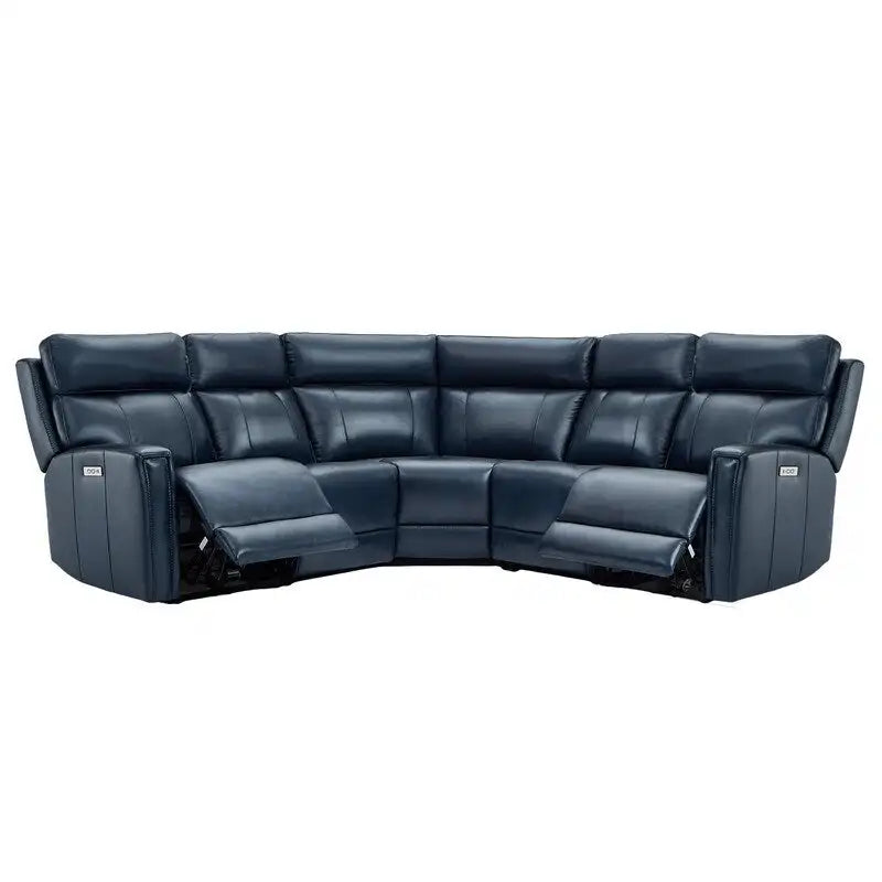 104" 3-Color Genuine Leather Power Reclining Sectional Sofa with Zero Gravity Feature, USB & USB-C Ports, and 2 Stationary Armless Chairs