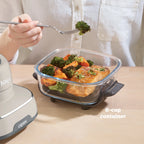 Ninja Crispi 4 - in - 1 Portable Glass Air Fryer Cooking System, 4 - Qt & 6 - Cup Containers, Cyberspace
