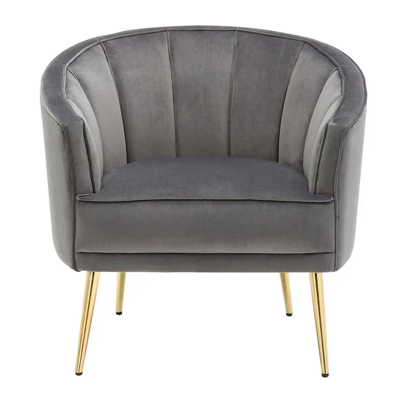 Randolf Velvet Accent Chair in Silver Orchid