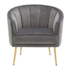 Randolf Velvet Accent Chair in Silver Orchid