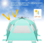 Large Pop Up Beach Tent Sun Shelter for 5-6 Person Portable Sun Shade Instant Tent