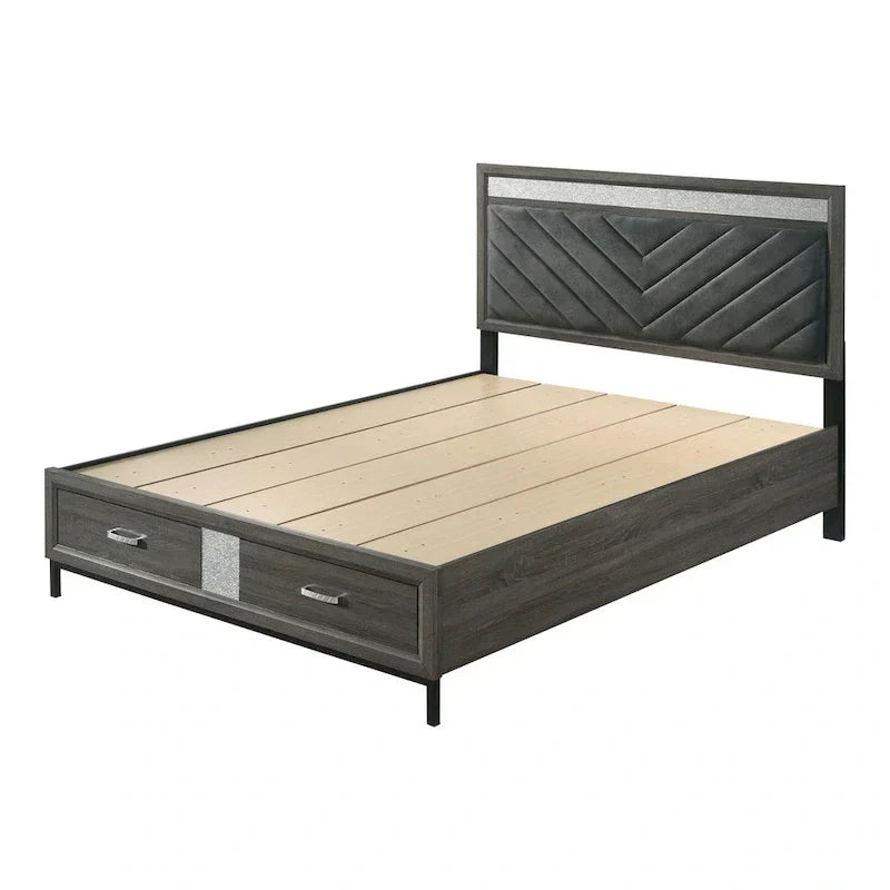 Contemporary Grey 6-Piece Platform Bedroom Set by Furniture of America - Heinisk Collection