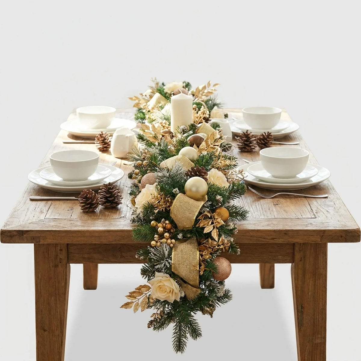 Christmas Garland Artificial Rattan Maintenance-Free Indoor & Outdoor