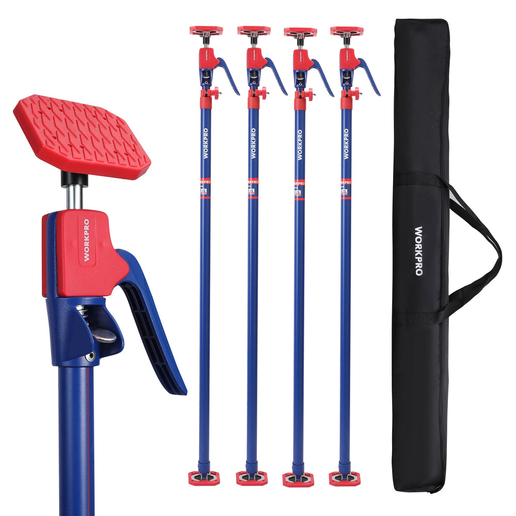 WORKPRO Cabinet Jack Support Pole, 54-114 in Adjustable, 154 lbs, 4-Pack