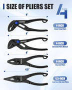 WORKPRO 4-Piece Mini Pliers Set with Pouch, Includes 4-Inch Plier Wrench & Slip Joint & Water Pump Pliers & 4.5-Inch Long Nose Slip Joint Plier, Adjustable Pliers/Pocket Plier/EDC Tool Gift for Man