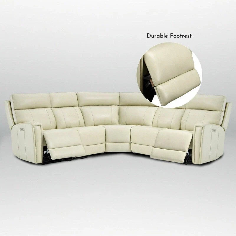 104" 3-Color Genuine Leather Power Reclining Sectional Sofa with Zero Gravity Feature, USB & USB-C Ports, and 2 Stationary Armless Chairs