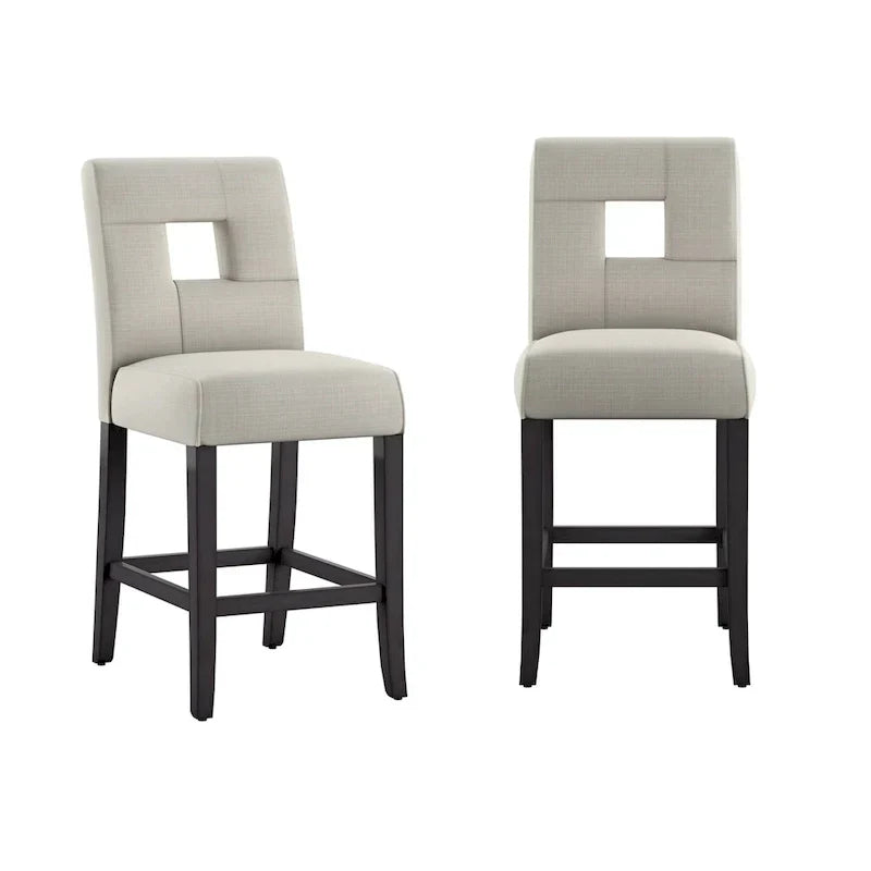 Brda Keyhole Counter Height High Back Stools - Set of 2