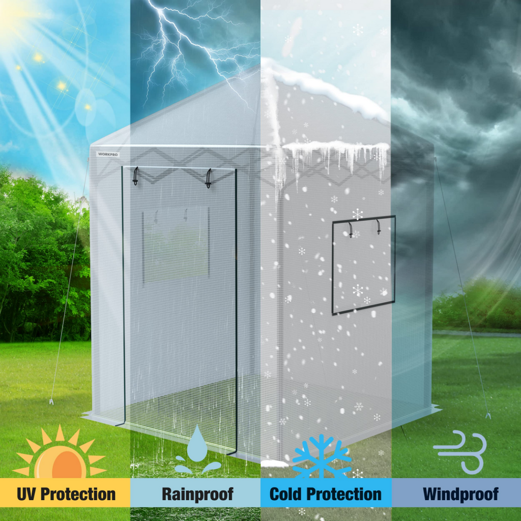 WORKPRO 8'x 6' Portable Walk-in Greenhouse