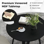 Gymax 36-Inch Round Solid Wood Dining Table for 4 with Pedestal Base