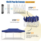 HOTEEL 10x15 Heavy Duty Canopy Tent ,Pop up Canopy for Parties Wedding,Commercial Easy up Gazebo with Roller Bag,UV 50+ &,White