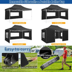 Hoteel 10x15 Heavy Duty Canopy Tent with 4 Sidewalls,Pop up Canopy for Parties Wedding,Commercial Easy up Gazebo with Roller Bag,UV 50+ &,Black