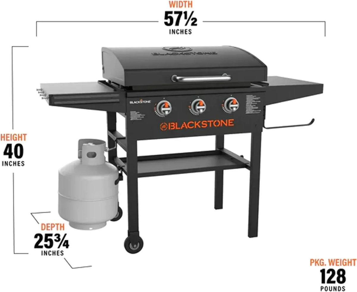 28 Inch Blackstone Griddle 2080 with Hood XL Griddle Original 3-Burner Outdoor Flat Top Grill, with Blackstone Griddle Accessories, Seasoning, and Wholesalehome Gloves and Cloth