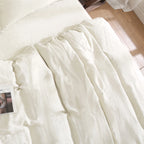 100% Pure Linen Duvet Cover with Button Closure and Corner Ties Soft & Breathable - Natural Full/Queen