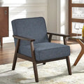 Mid Century Accent Lounge Chair with Cushioned Seat and Wooden Frame