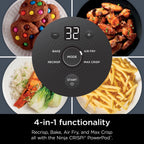 Ninja Crispi 4 - in - 1 Portable Glass Air Fryer Cooking System, 4 - Qt & 6 - Cup Containers, Cyberspace