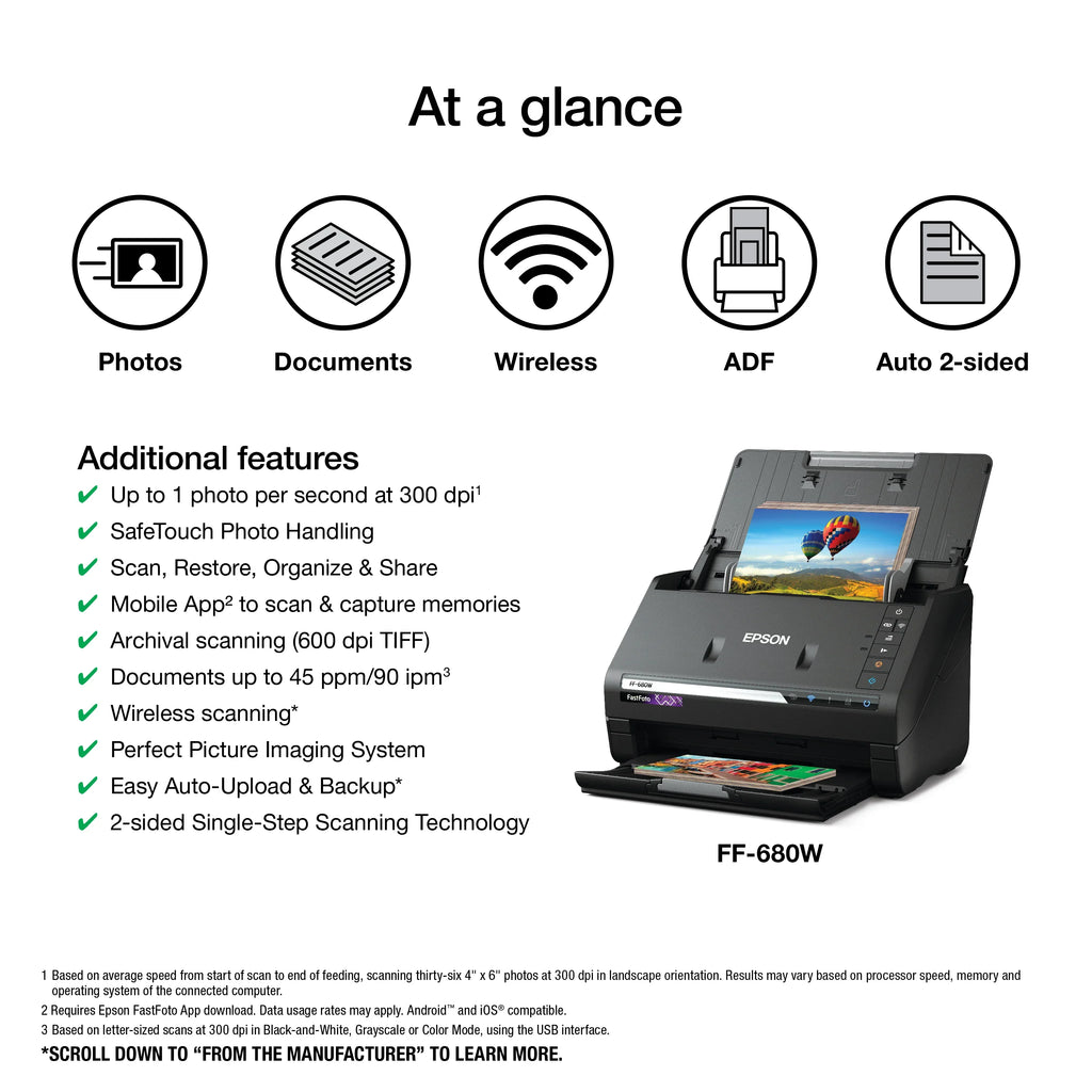 2025 FastFoto FF-680W Wireless High-speed Photo Scanning System – Black