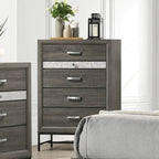 Contemporary Grey 6-Piece Platform Bedroom Set by Furniture of America - Heinisk Collection