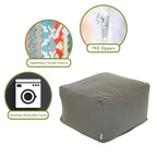 Majestic Home Goods Indoor Wales Poly/Linen Ottoman Pouf - 27" L x 27" W x 17" H