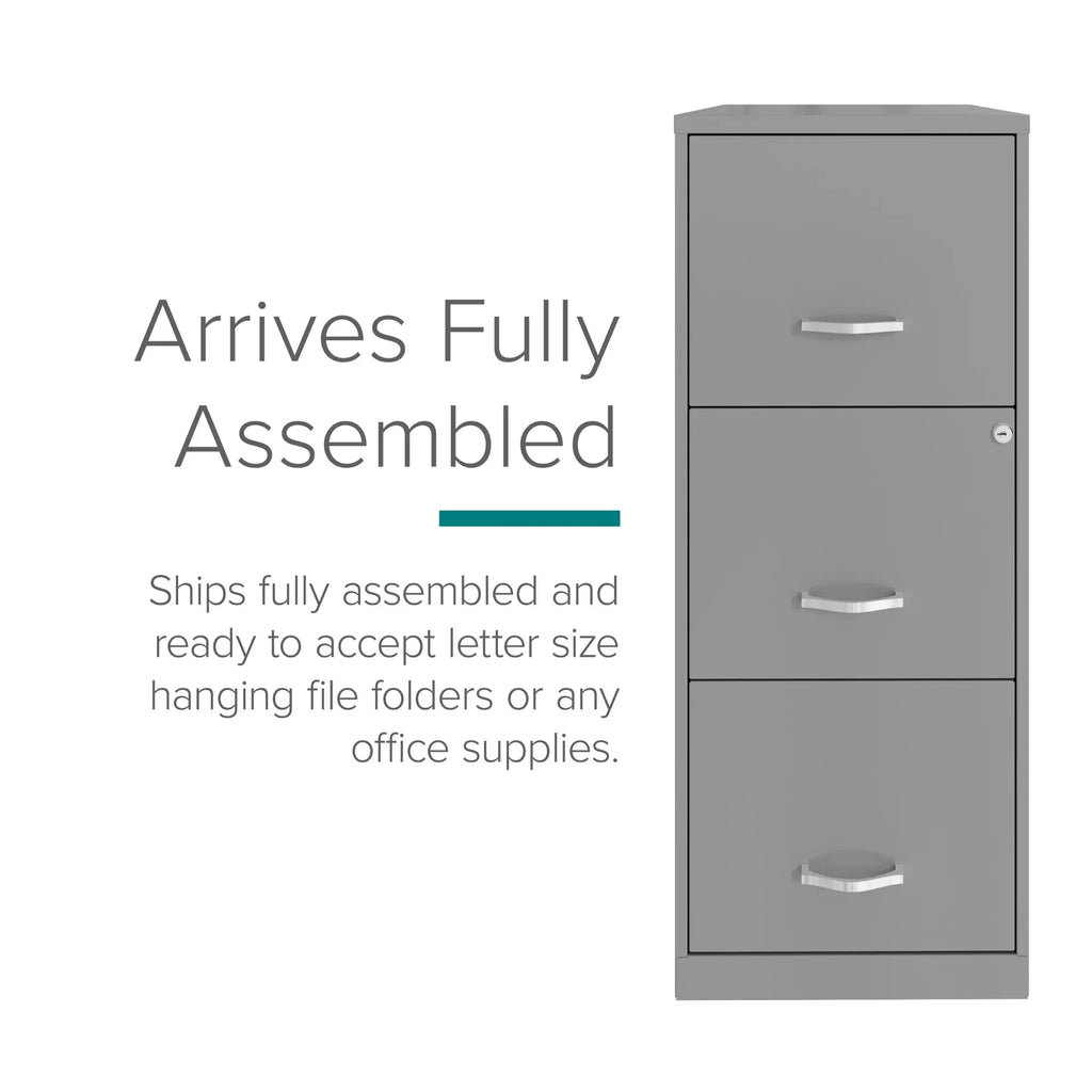 Space Solutions 18" Deep 3 Drawer Smart Letter Width Vertical File Cabinet, Navy