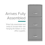Space Solutions 18" Deep 3 Drawer Smart Letter Width Vertical File Cabinet, Navy