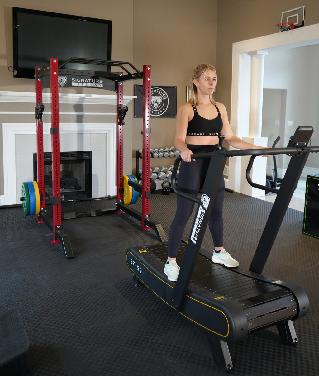 Signature Fitness SF - S2 Sprint Demon - Motorless Curved Sprint Treadmill with Adjustable Levels of Resistance - 300 lb Capacity