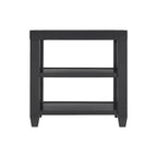 Cordero 16-Inch Wide Wood and Glass Top Chairside End Table with Shelf Storage