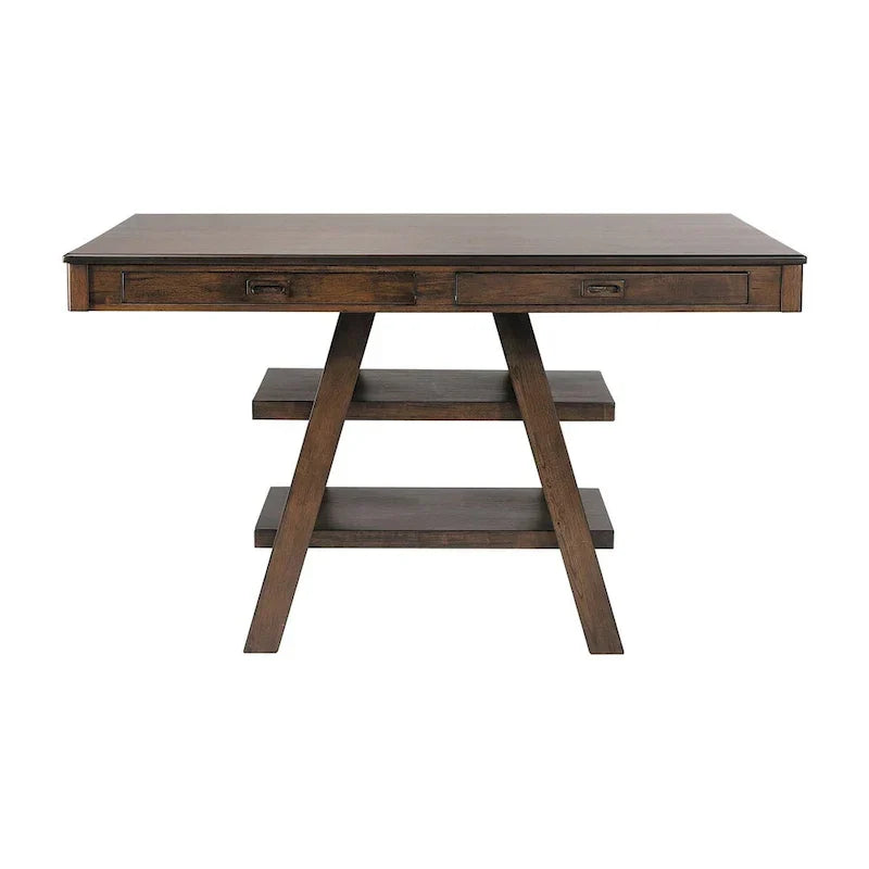 9-Piece Counter Height Dining Set in Ferrara Walnut and Brown